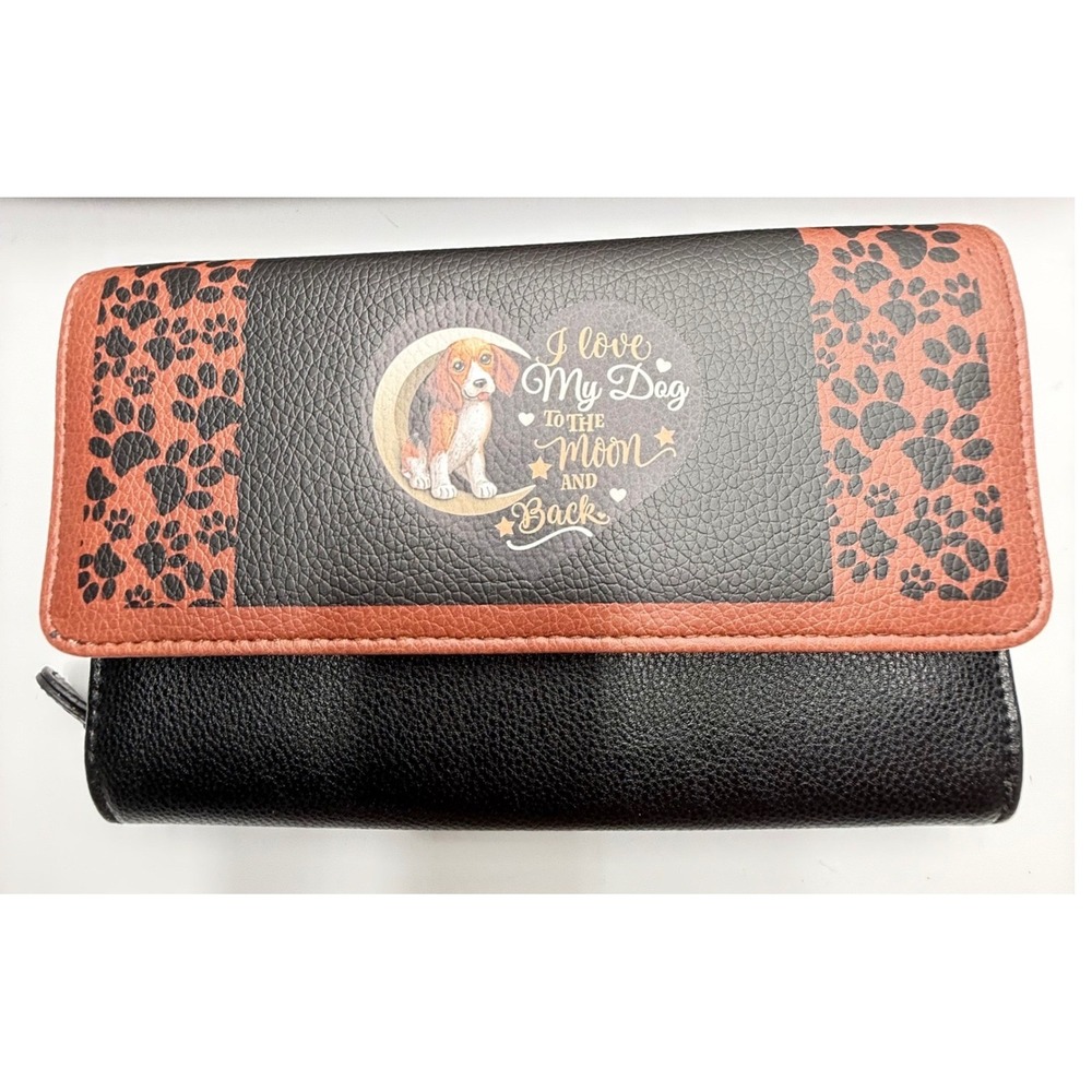 Bradford Exchange Beagle Dog To The Moon And Back Quilted Tote Bag & Wallet Set - Picture 4 of 16